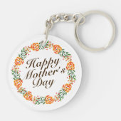 Porte-clés Fête des mères élégante couronne de fleurs | PORTE (Dos)