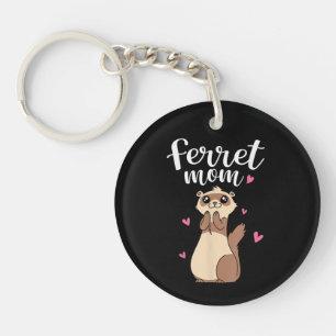 Porte-clés Fête des mères mignonnes femmes Weasel Ferret mama