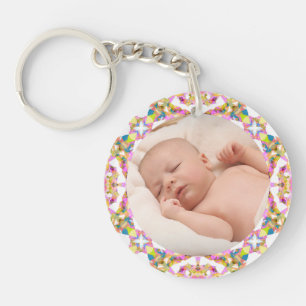 Porte-clés Fête des mères sur mesure Été rose Vert Cadeau