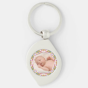 Porte-clés Fête des mères sur mesure Été rose Vert Cadeau