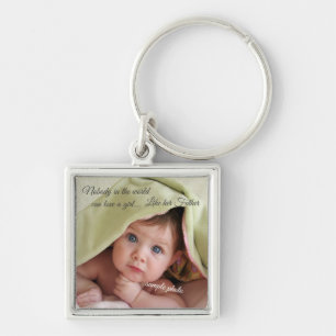 Porte-clés Fête des pères Anniversaire, Fille, Photo personna