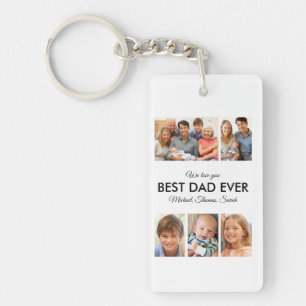 Porte-clés Fête des pères Collage photo de meilleur papa