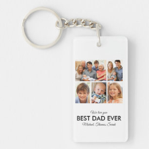 Porte-clés Fête des pères Collage photo de meilleur papa