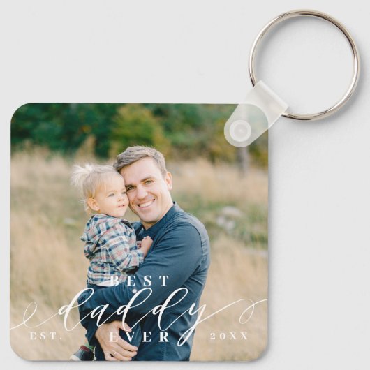Porte-clés Fête des pères de script Best Daddy Ever (Dos)
