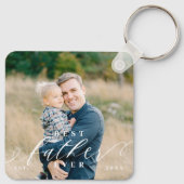 Porte-clés Fête des pères de script de meilleur père jamais c (Dos)