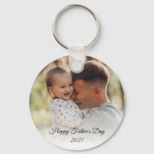 Porte-clés fête des pères heureuse, photo de vacances style (Recto)