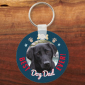 Porte-clés Fête des pères Meilleur Chien Papa Jamais (Recto)