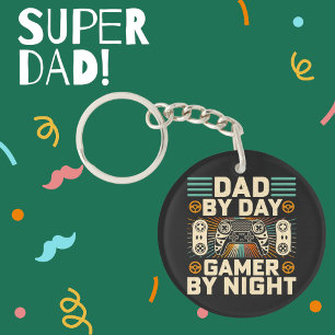 Porte-clés Fête des pères papa par jour Gamer par nuit