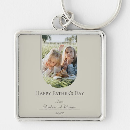Porte-clés Fête des pères photo Arch moderne | Beige (Devant)