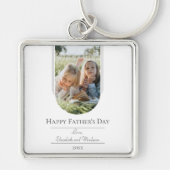 Porte-clés Fête des pères photo Arch moderne | Blanc (Devant)