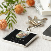 Porte-clés Fête des pères photo Arch moderne | Noir (Côté)