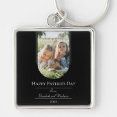 Porte-clés Fête des pères photo Arch moderne | Noir (Devant)