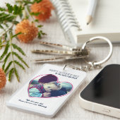 Porte-clés Fête des pères Photo personnalisée Cadre Coeur Coo (Devant droit)