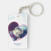 Porte-clés Fête des pères Photo personnalisée Cadre Coeur Coo (Dos)