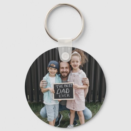 Porte-clés Fête des pères photo simple Script Daddy EST (Verso)