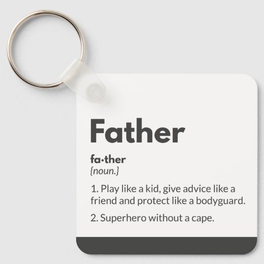Porte-clés Fête des pères porte - clés Définition Père Superh (Recto)