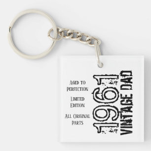 Porte-clés Fête des pères Vintage Papa Retro noir blanc photo