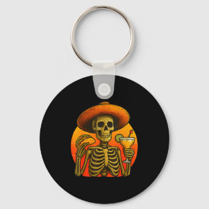 Porte-clés Fête des squelettes Cinco de Mayo tacos et margari