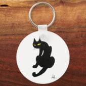 PORTE-CLÉS FÊTE D'HALLOWEEN CHAT NOIR (Recto)