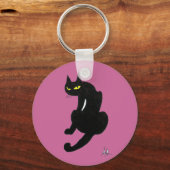 PORTE-CLÉS FÊTE D'HALLOWEEN CHAT NOIR (Recto)