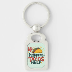 Porte-clés Fête drôle d'amateur de tacos nourriture humour ar