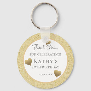 Porte-clés Fête du 40e anniversaire favorise Gold Hearts Port