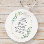 Porte-clés Fête du Baby shower géométrique et verdoyante Favo<br><div class="desc">Disponible ici : http://www.zazzle.com/selectpartysupplies</div>