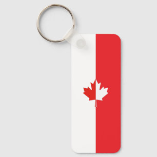 Porte-clés Fête du Canada Feuille d'érable rouge et blanc