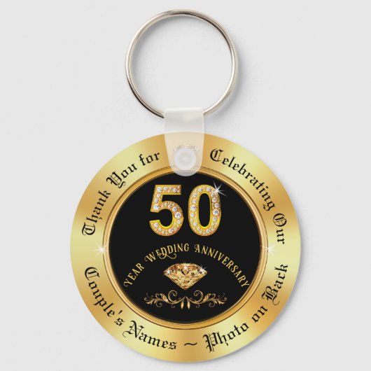 Porte-clés Fête pour le 50e anniversaire du Mariage, pas cher (Recto)