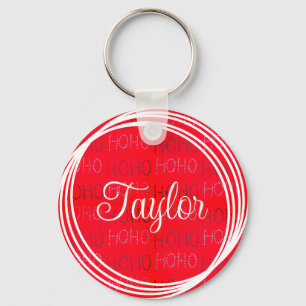 Porte-clés Fête rouge vif Hohoho motifs marque - verres