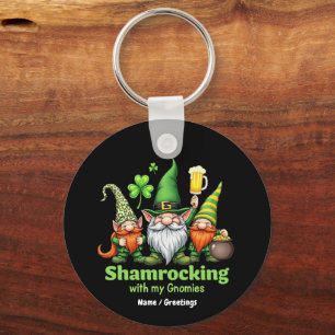 Porte-clés Fêter la Saint-Patrick avec mes gnomes drôle