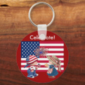 Porte-clés Fêter le drapeau américain (Recto)