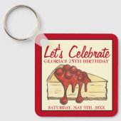 Porte-clés Fêtons l'anniversaire du dessert au fromage à la c (Recto)