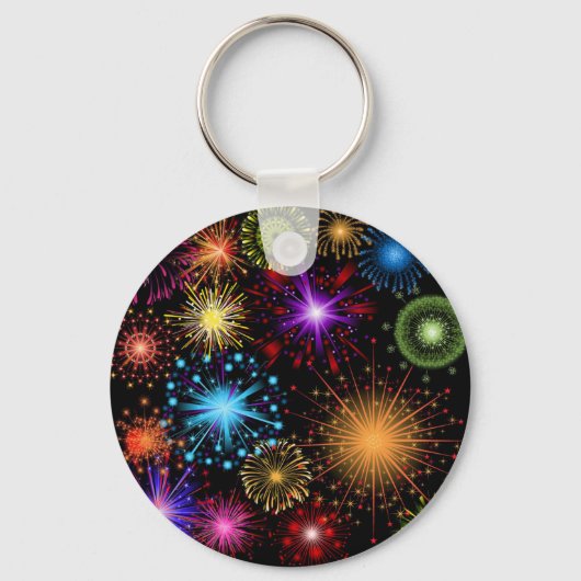 Porte-clés Feu d'artifice coloré Nouvel An (Recto)