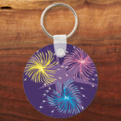 Porte-clés Feu d'artifice Rétro Coloré Éclaté (Recto)