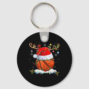 Porte-clés Feu de Noël Éclairage Reindeer Santa Hat Basketbal