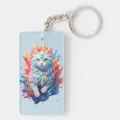 Porte-clés Feu d'Imaginaire et chat de glace (Dos)