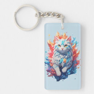 Porte-clés Feu d'Imaginaire et chat de glace