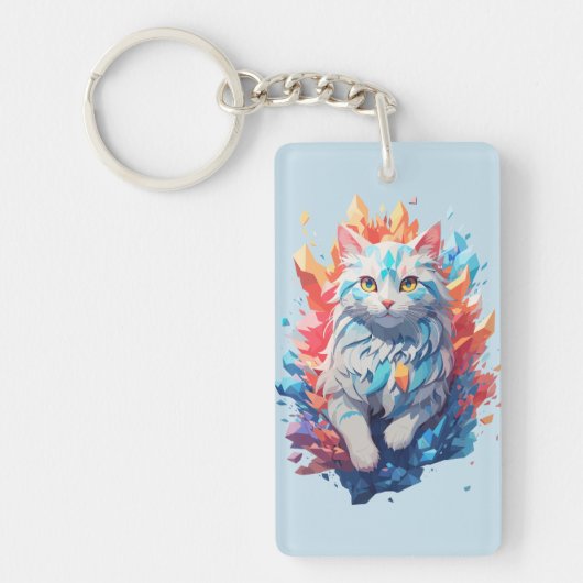 Porte-clés Feu d'Imaginaire et chat de glace (Devant)