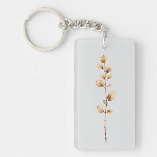 Porte-clés Feuillage de branche botanique élégant (Devant)