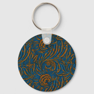 Porte-clés Feuille botanique d'acanthe de style sarcelle Will
