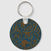 Porte-clés Feuille botanique d'acanthe de style sarcelle Will (Verso)