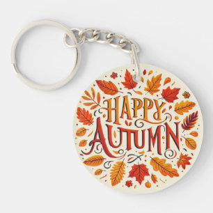 Porte-clés feuille classique et automne heureux