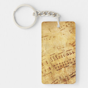 Porte-clés Feuille d'antiquité Vintage dorée Partition