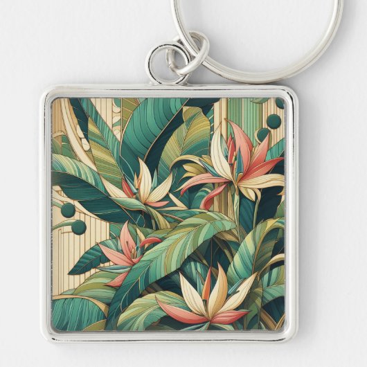 Porte-clés feuille de bananier Art Déco (Devant)