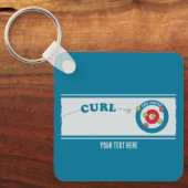 Porte-clés Feuille de curling Pierre de curling (Recto)