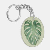 Porte-clés Feuille de monstère tropicale verte (Devant gauche)