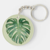 Porte-clés Feuille de monstère tropicale verte (Dos)