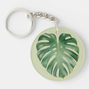Porte-clés Feuille de monstère tropicale verte