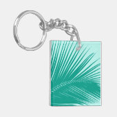 Porte-clés Feuille de palme - Turquoise et aqua (Devant gauche)